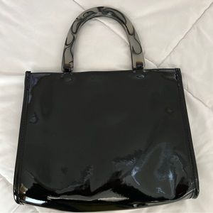 Vintage Neiman Marcu​s Black Patent Leather Top Handle Bag Purse